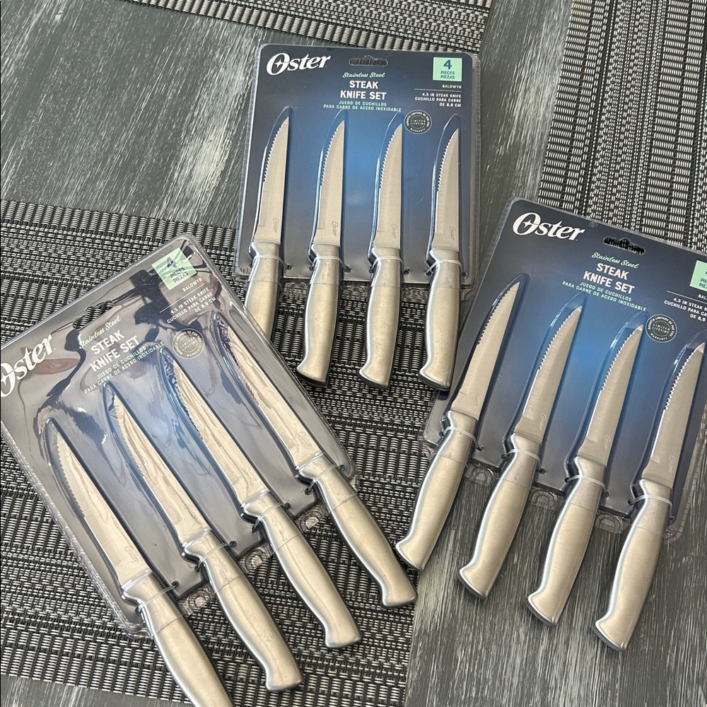 Oster Silver Steak Knife Set of 12 - Picture 3 of 3